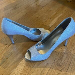 Sparkly silver pumps